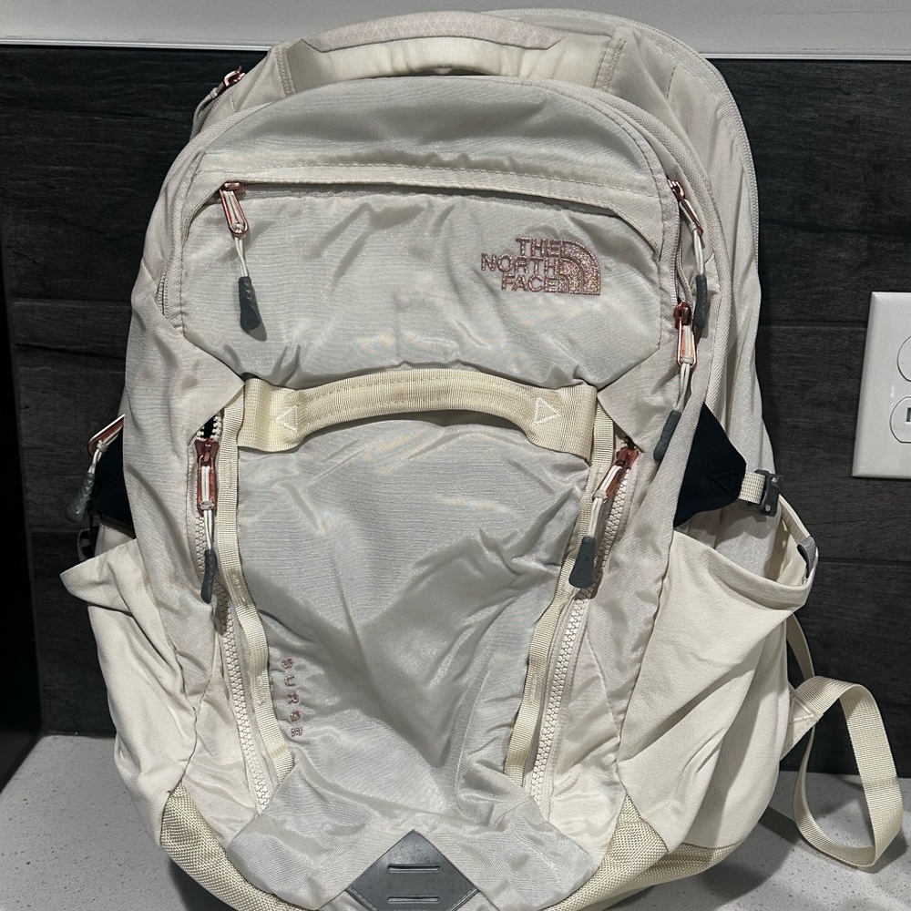 The North Face Cream Backpack for anyone